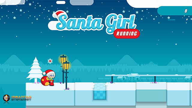 Santa Girl Running - Action - 1