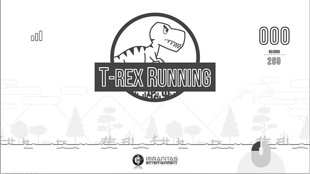 T-Rex Running (Black & White) - Action - 1