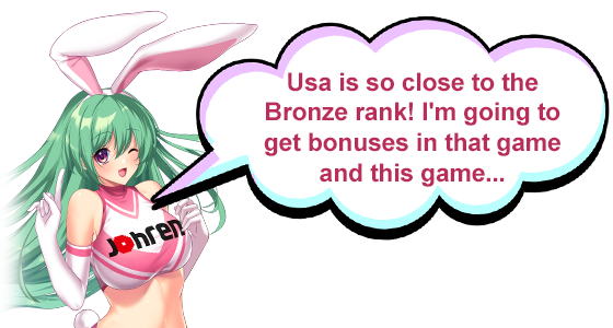 Usa is so close to the Bronze rank! I'm going to get bonuses in that game and this game...